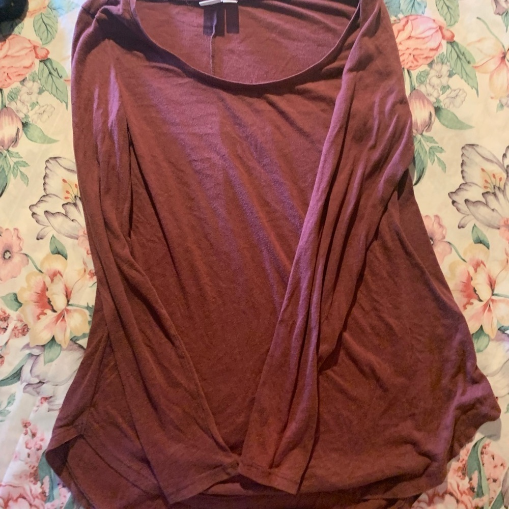 BP Long Sleeve Top in Deep Maroon size Small